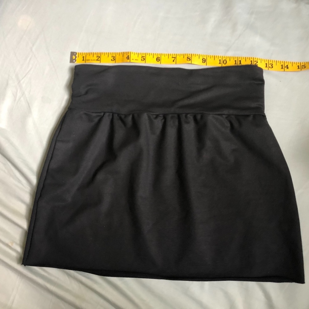 American Apparel Wet Look Black Mini Skirt